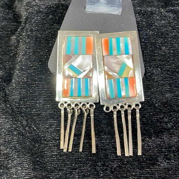 Zuni inlay earrings - Picture 1 of 7